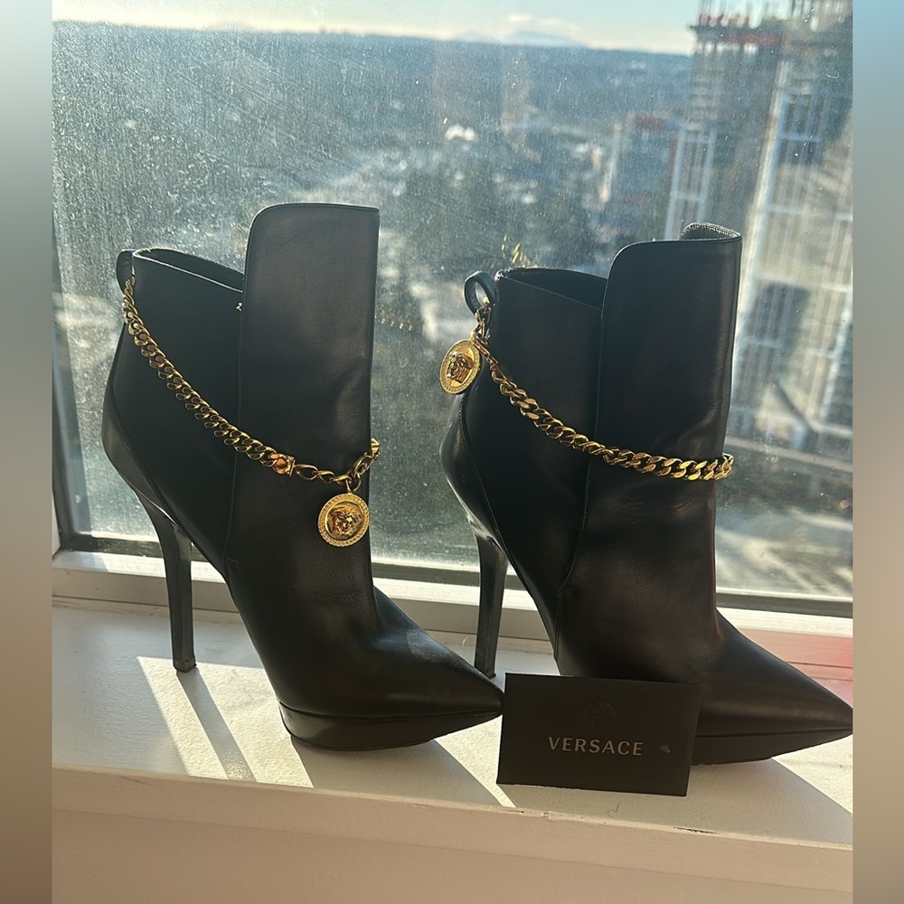 Authentic Versace Black Boots 7.5 - Picture 2 of 8